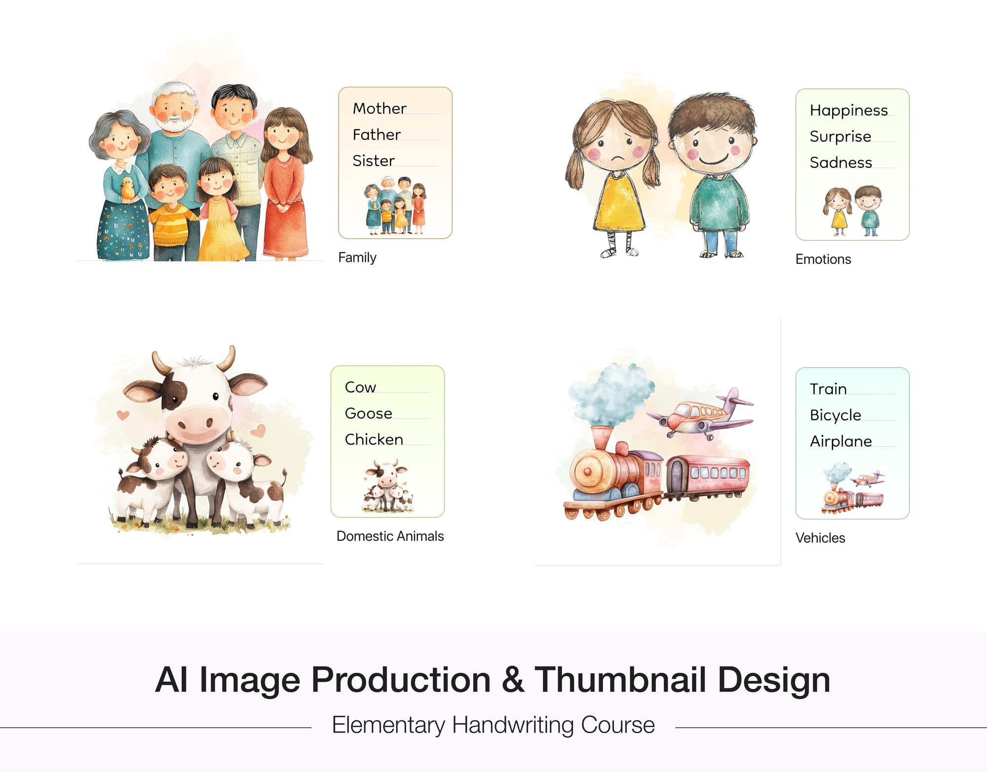 Illustration board for Writey elementary handwriting practice — the Simple Alphabet journey lead.